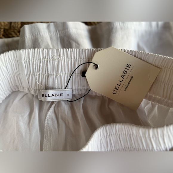 NWT CELLABIE High Waist Pleated White Cotton Shorts Size XL - Picture 5 of 9